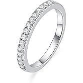 Raivari Moissanite Half Eternity Band Ring, D Color VVS1 Lab Created Diamond 14K Gold Plated Stackable Wedding Band for Women with USA Certificate, Size9