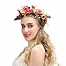 Valdler Natural Berries Reeds Flower Crown with Adjustable Ribbon for Wedding Festivals Pink