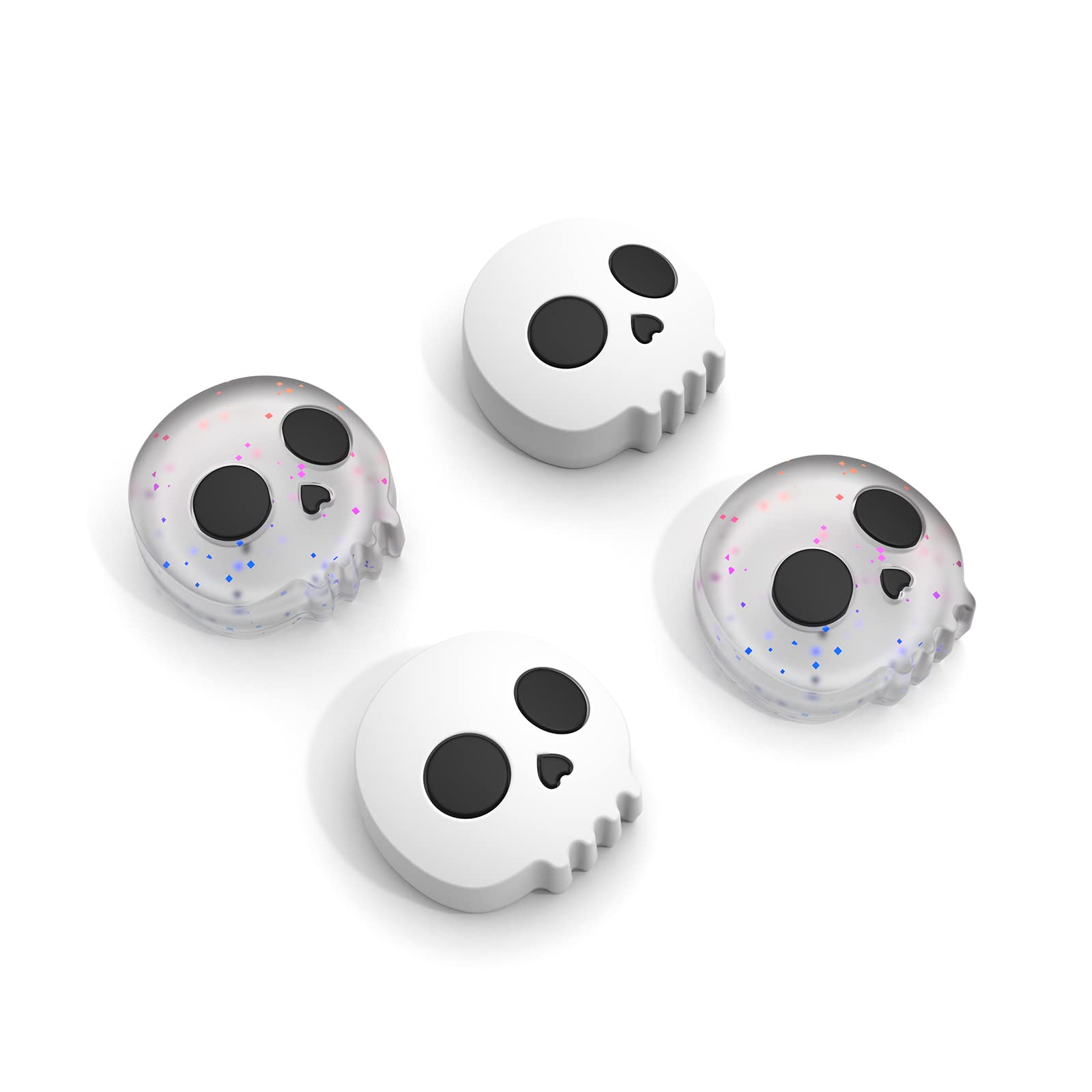 Photo 1 of Halloween Thumb Grip Caps for Nintendo Switch Joy-Con, Cute Silicone Joystick Cap Covers Accessories Compatible with Nintendo Switch/OLED/Lite Joycon, 4PCS Skull