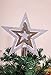 Clever Creations Christmas 8 Inch Tree Topper Flat Star Decoration, Glitter Treetop Holiday Home Décor, Silver