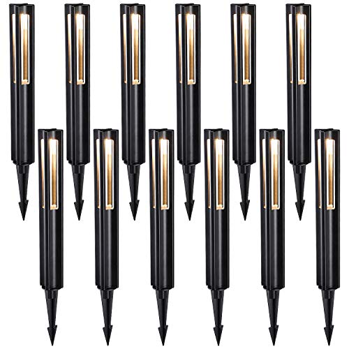 LEONLITE 12-Pack 3W LED Landscape Light, 12V Low Voltage Pathway Garden Light, 50,000 Hours Lifespan, 3000K Warm White Ground Stake Light for Outdoor, Yard, Patio