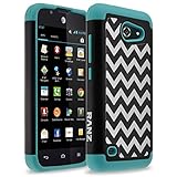 Huawei Fusion 3 Case, RANZ Wave Pattern Print Desgin Impact Dual Layer Shockproof Bumper Hard Case Cover For Huawei Tribute Y536A1/ Fusion 3 (TEAL)