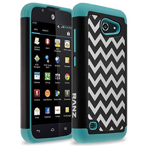 Huawei Fusion 3 Case, RANZ Wave Pattern Print Desgin Impact Dual Layer Shockproof Bumper Hard Case Cover For Huawei Tribute Y536A1/ Fusion 3 (TEAL)