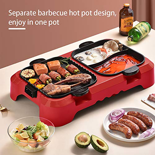 Removable Hot Pot with Grill,2 in 1 Electric Smokeless Grill and Hot