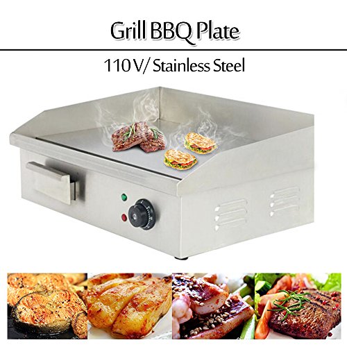 20'' Commercial Countertop Griddle - PROMOTOR Electric Griddle Tools Stainless Steel Electric Thermomate Grill BBQ Plate - Thumbnail 2