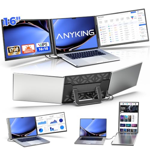 IPS 16 Laptop Screen Extender Dual 1200P Displays