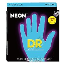 DR Strings Hi-Def NEON Blue Coated Light (9-42) Electric Guitar Strings
