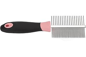 Alomejor Professional Double Sided Dog Grooming Comb, Stainless Steel Pet Comb for Cats and Dogs, Ideal for Flea Control, 7.3