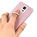 Badalink Galaxy S5 Case 360 Degree Rotating Ring Holder Kickstand Shockproof Drop Protection TPU Flexible Bumper with Detachable Shiny Shell Slim-Fit Protective Cover for Samsung Galaxy S5 - Hot Pink