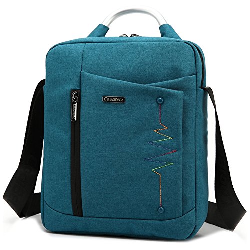 BRINCH Young Style Polyester 12.4 Inch Aluminum Handle Laptop Bag Briefcase Carrying Single Shoulder Bag Handbag With Shoulder Strap for No More Than 12.1 Inch iPad / iPad Air / iPad Air 2 / Macbook Air 11.6 inch / Macbook Pro 11.6 inch / Laptop / Notebook / Tablet PC / Ultrabook / Chromebook, Fashion Design of Two Front Pockets,Back Pocket,Big Main Storage and Inside Pockets for Wallet,Phone,Pens and Other Accessories (Blue)
