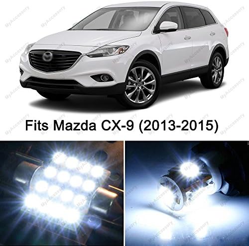 15 x Premium Xenon White LED Lights Interior Package Kit for Mazda CX-9 (2013-2015)