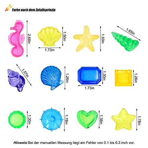 Bac-kitchen 80 Stück Tauchspielzeug, Tauchen Edelstein, Versenkung Tauchen Edelstein Badewannespielzeug für Kinder, Schwimmbad Poolparty deko Bunte Acryl Edelsteine für Schwimmbad Party