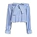Fedi Apparel Women Grils Shoulder off Strapless Bowknot Blouses Striped Shirt