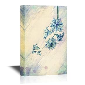 Leaf and Floral Abstract Flower on Watercolor Style Background