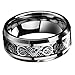 ERAWAN New Silver Celtic Dragon Titanium Stainless Steel Men's Wedding Band Rings EW sakcharn (Size 9)