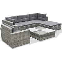 Sale Festnight 17 Piece Outdoor Furniture Patio Wicker Rattan Garden Conversation Sofa Couch Set Gray Purpose Patio Furniture