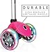 Globber 3 Wheel Adjustable Height Scooter with LED Light Up Wheels (Pink/Chrome)