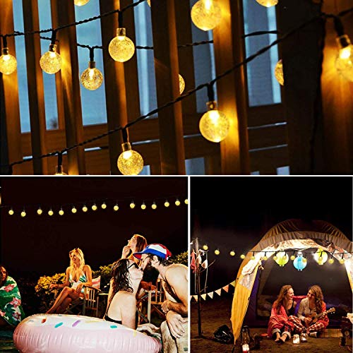 UPOOM Solar String Lights Garden, 24FT 50LED Outdoor Solar String Lights Garden Crystal Ball Decorative Lights Waterproof Indoor Outdoor Fairy Lights for Garden, Patio, Yard, Christmas