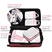 Gonex Compression Packing Cubes, Extensible Mesh Bags Organizers L+2M+2S with 4 Zipped Plastic Bags and Wallet Pink