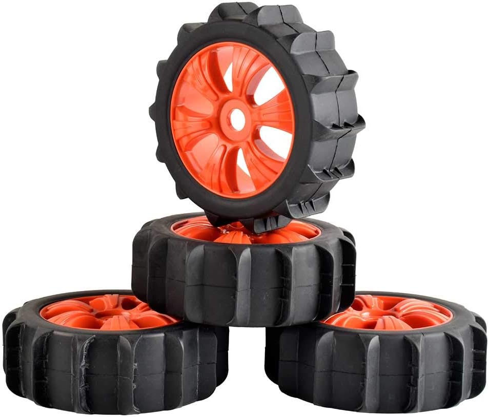 1/8 Scale RC Off Road Buggy Snow Sand Paddle Tires and Wheels 4PCS/Set(Red)