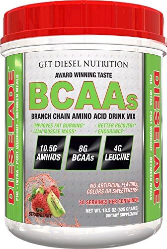 Dieselade All Natural Best Bcaa Available (Kiwi Strawberry) - 8g Vegan BCAAs per serving