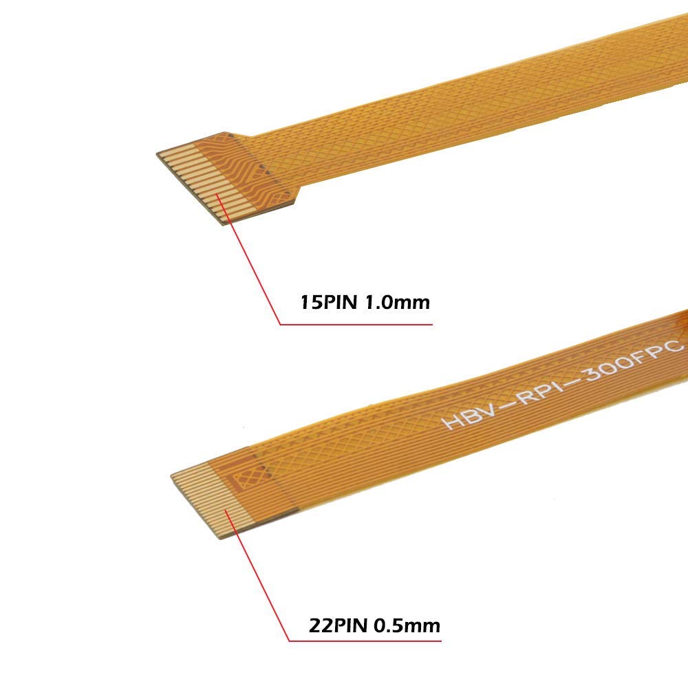 GeeekPi 2PCS 15Pin to 22Pin Camera FFC Flex Cable 16cm/30cm Ribbon Cable for Raspberry Pi Zero/Zero W/2 W - Image 4