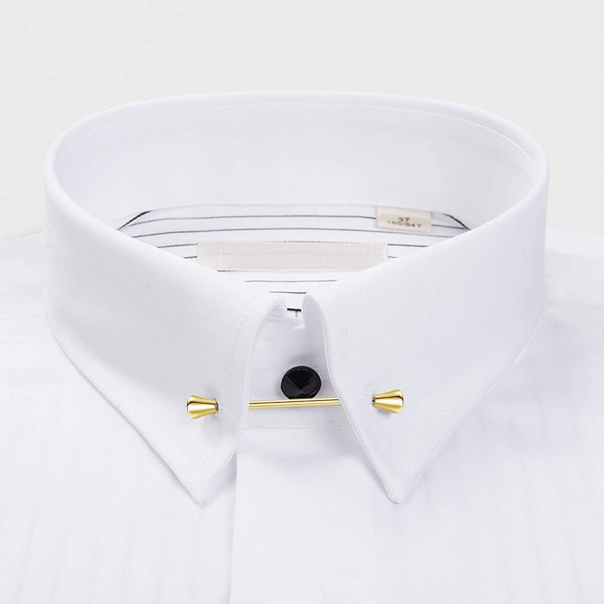 HONEY BEAR 2.52" Tie Collar Bar Pins Brooches for Mens Shirts Business Wedding Gift,64mm, Triangular End Gold - Image 5