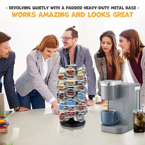 BLACKSMITH FAMILY K Cup Holders k Cup Holder K Cups Holder,K Cup Carousel, Coffee Pods Storage Organizer Stand,Comes All in One Piece,No Assembly Required,1 Count(Capacity of 40 Pods, Black)