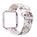 YOSWAN Replacement Band for Fitbit Blaze, Watchband Floral Soft Leather Strap Replacement Watch Band Wristband Bracelet Strap and Frame for Fitbit Blaze (White Purple+ Purple Frame)