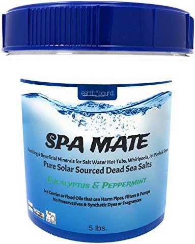 Earthbound Spa Mate with Clary Sage &amp; Ylang Ylang / Pure Bulk Mineral Dead Sea Salts for Salt Water Spas, Whirlpools and Hot Tub Systems / Reusable Bucket with Handle / 5 Pounds