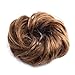 Bella Hair Messy Bun Human Hair Scrunchie, Instant Up-do Donut Chignon Curly Wavy Hairpieces for Women (#8 Brown/Light Chestnut Brown)