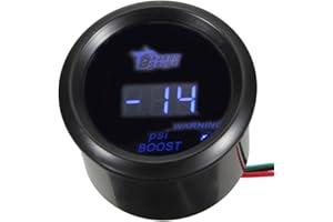 ESUPPORT Car 2" 52mm Digital Turbo Boost Gauge PSI Blue LED Universal Meter Kit