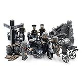 WW2 German Soldiers with Sidecars and Artillery - Military Building Block Toy