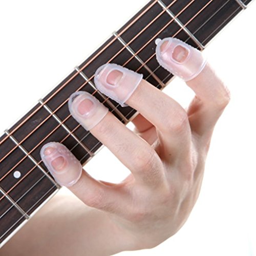 SOURBAN 15pcs Finger Protectors Silicone Finger Tips Rubber Protection Non-Stick Covers Gel Finger Cots for Hot Glue Gun Sewing Adhesives Scrapbooking Instrument,Transparent