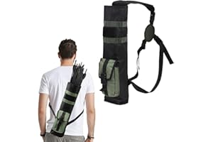 HERSENT Archery Back Arrow Quiver Arrow Holder,Traditional Back Quiver Bow Hip Arrows Bag,Adjustable Arrow Backpack Bag for Outdoor Hiking Hunting,Shooting Targeting,Training,Cosplay