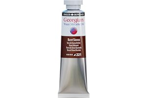 Daler-Rowney Georgian Water Mixable Oil Paint Burnt Sienna 37ml Tube - Art Paints for Canvas Paper and More - Oil Painting Su