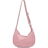 FITDON Corduroy Crescent Crossbody Bag for Women Men, Small Sling Hobos Dumpling Bag Crescent Purse