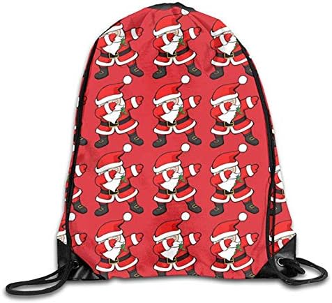 HIDFAA Drawstring Bag Unisex Funny Dabbing Santa Claus Christmas Dab Drawstring Bag Drawstring Backpack Gym Bag 100% Polyester Material Travel Bag for Men Women