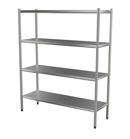 Custom Stainless Steel 4 Tier Solid Storage Rack (Size : 1650x450x1800)
