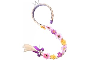 Yosbabe Long Braided Wig Princess Hairpiece Rapunzel Wig Rapunzel Braid Girls Cosplay Headband Hair Dess up Accessories for Girls Toddler (E)