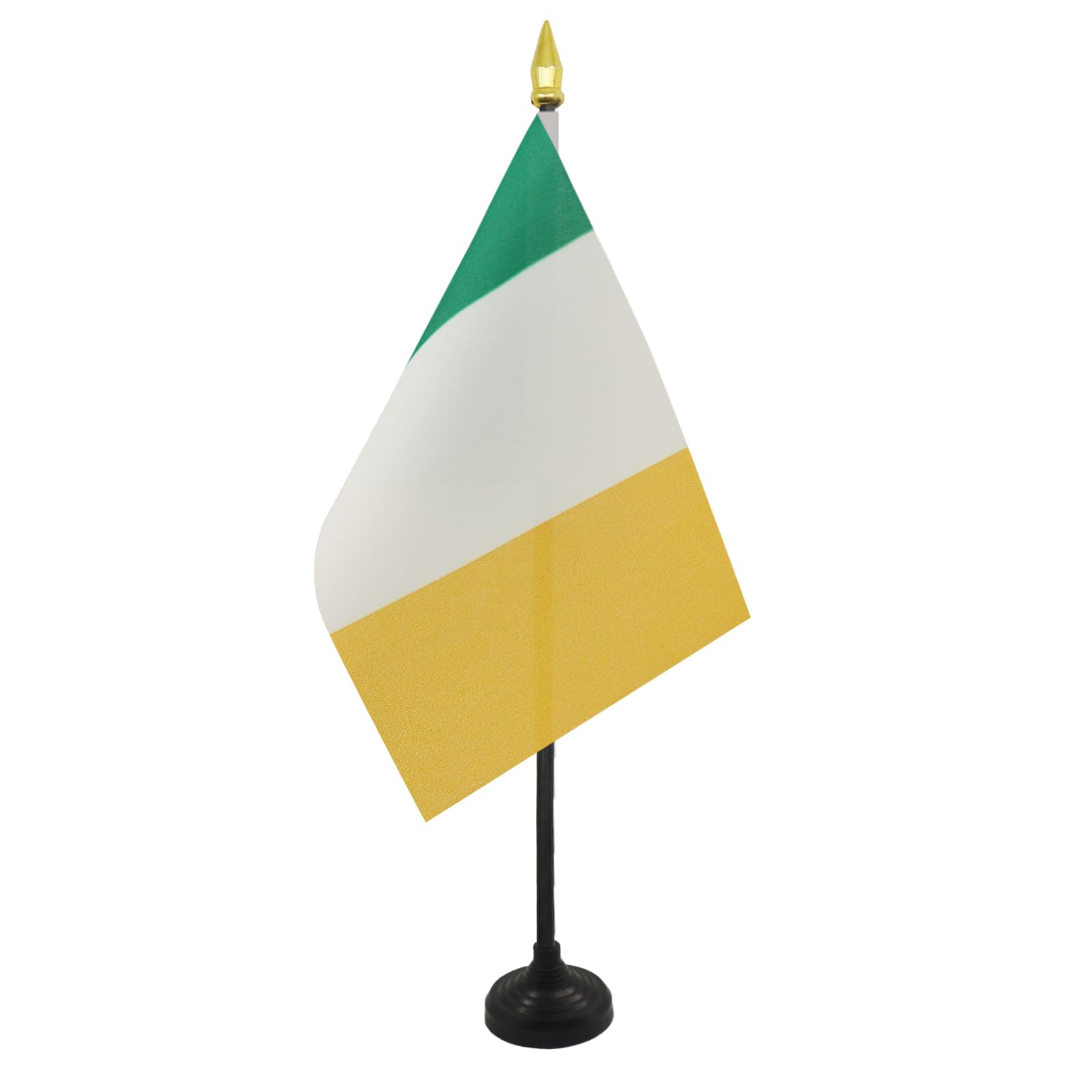 AZ FLAG - Ireland Table Flag 4'' x 6'' - Irish Mini Desk Flag 100% Polyester 15 x 10 cm - Office Mini Banner with 10'' Pole - Golden Spear