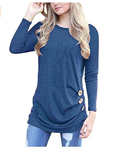 Women shirts with long sleeve loose tunic tops and casu…