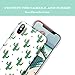 Fingic iPhone XS MAX Case,iPhone XS MAX Cactus Case,Fashion Cute Girly Design Case for Women Girl Slim Shockproof Glossy Soft Silicone Rubber TPU Cover Phone Case For iPhone XS Max6.5 inch,White/Green