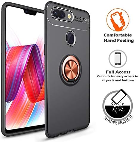 LIKESEA Xiaomi Mi 8 Lite Case, 360 Degree Rotatable Bracket Shockproof Metal Buttonhole Bracket Case for Xiaomi Mi 8 Lite[Youth Version] - Rose Gold