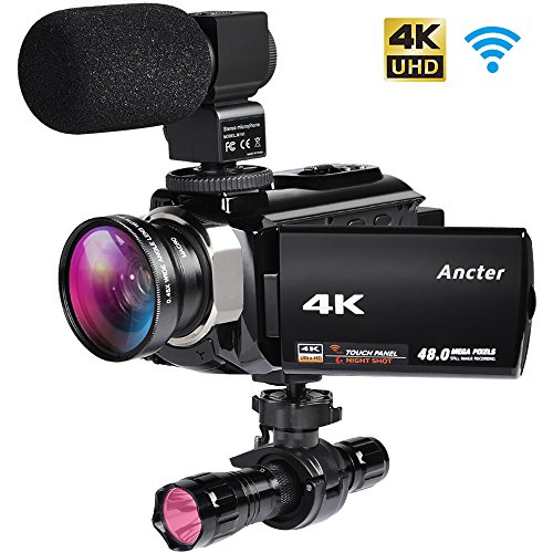 4k camcorders, 48mp ultra hd wifi video cameras with ir…