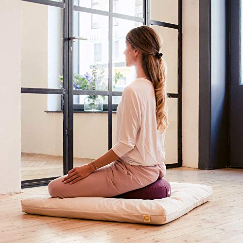 Lotuscrafts-Meditation-Cushion-LOTUS-Height-10-cm-Spelt-Filling-Washable-Cover-Organic-Cotton-Floor-Cushion-for-Meditation-Yoga-Cushion-Meditation-Pillow-Yoga-Pillow-GOTS-Certified