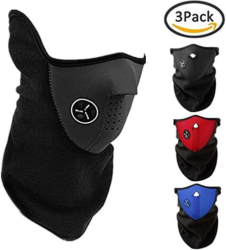 CHAOMCHZZMS 3PCS Ski Face Mask Winter Outdoor Windproof Anti Cold Sports Mask Fit Motorcycles, Bicycle, Skiing, Running,Mountain Climbing