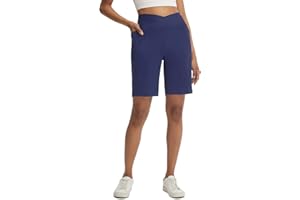 baleaf Women's Bermuda Long Shorts with Pockets 9" Above Knee Length High Waisted Stretch Walking Athletic Casual Summer