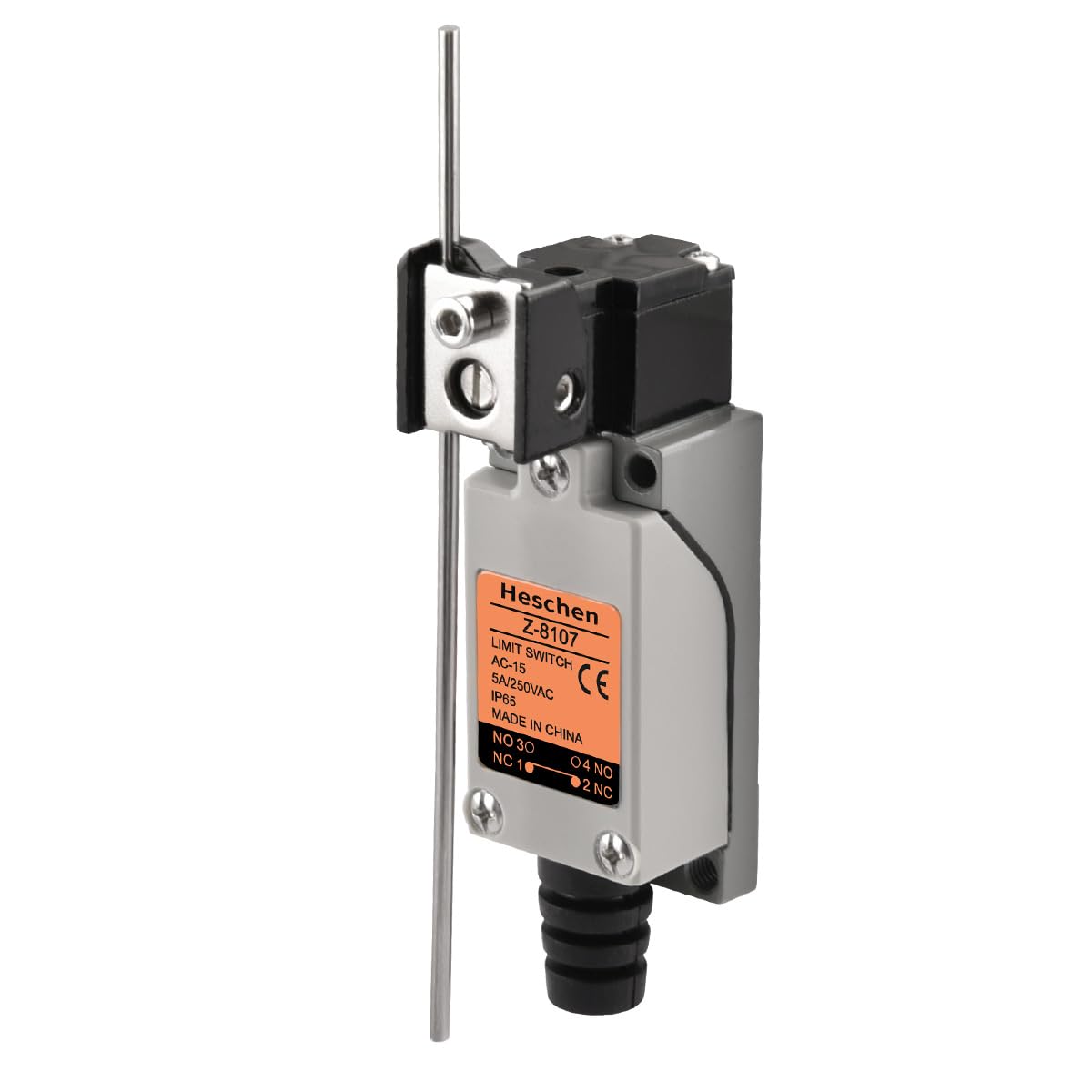Heschen Limit Switch, XZ-8/107, Adjustable Rod Lever, 5A 250VAC, SPDT, Momentary Type, IP65, for CNC Mill Plasma