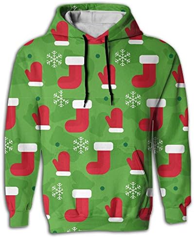 Merry Christmas Stocking Unisex 3D Digital All Over Print Hoodie Casual Pullover Hooded Sweashirt Jacket With Pockets